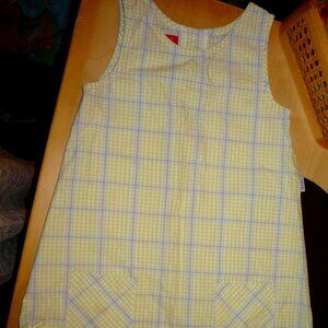 Vintage Toddler Girls size 3T Esprit plaid print sleeveless summer pastel dress